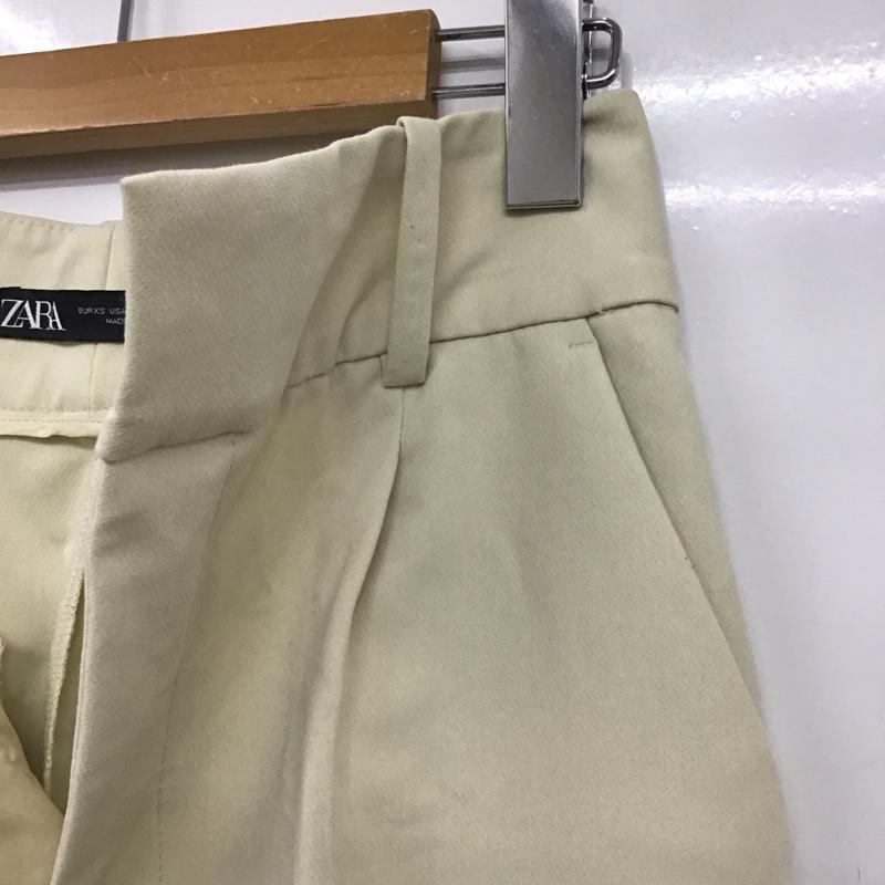 ザラ ZARA パンツ スラックス ワイドパンツ スラックス XS 無地 アイボリー / アイボリー / レディース USED 古着 中古 10159674
