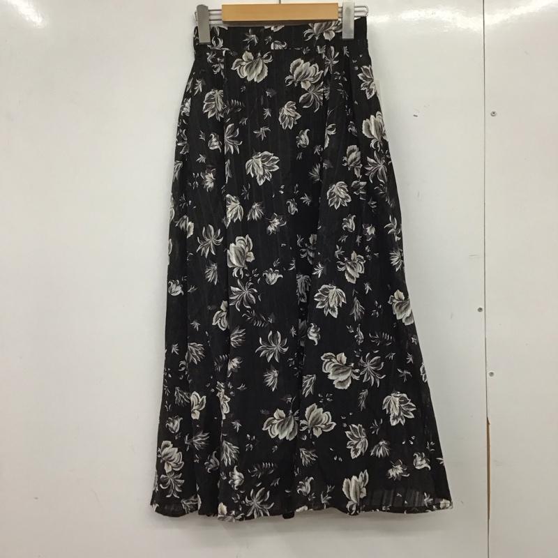 アズールバイマウジー AZUL BY MOUSSY スカート ロングスカート ロングスカート フレアスカート S プリント 黒 / ブラック / black レディース USED 古着 中古 10159678