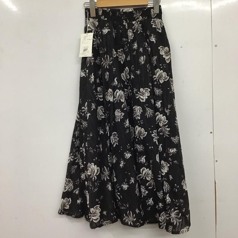 アズールバイマウジー AZUL BY MOUSSY スカート ロングスカート ロングスカート フレアスカート S プリント 黒 / ブラック / black レディース USED 古着 中古 10159678