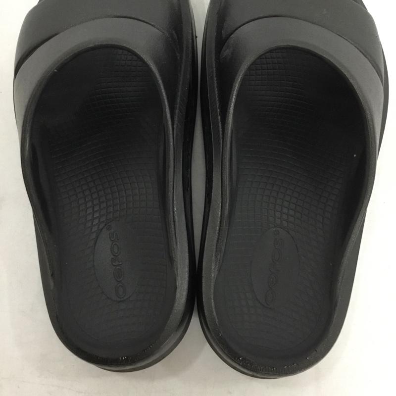 ウーフォス OOFOS サンダル サンダル Titanium Mirror W11 EU42 箱有 ロゴ、文字 黒 / ブラック / black メンズ USED 古着 中古 10159686