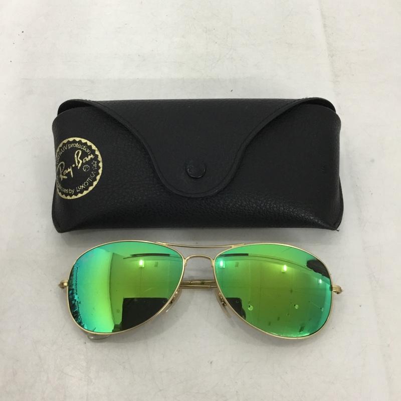 レイバン Ray-Ban めがね・サングラス サングラス RB3362 COCKPIT ミラーレンズ ロゴ、文字 金 / ゴールド / gold color メンズ USED 古着 中古 10159697