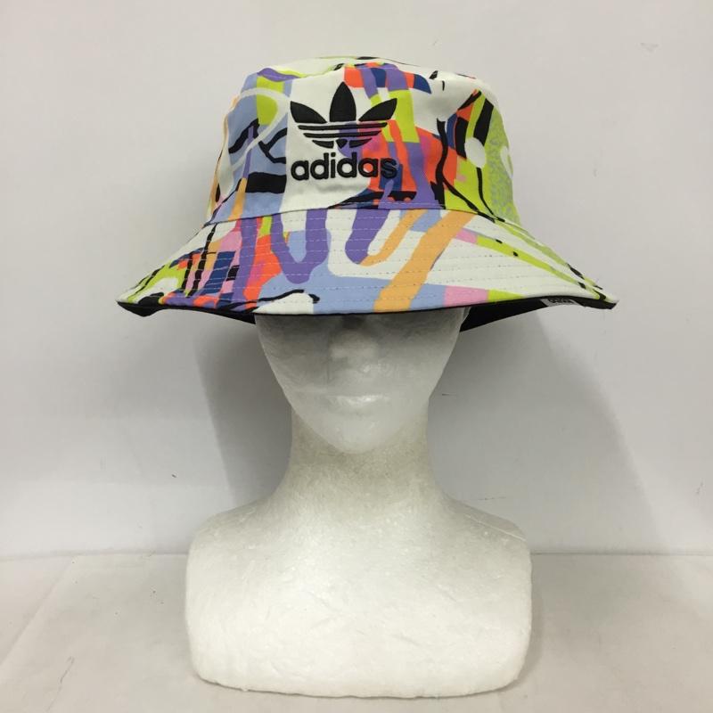 アディダス adidas 帽子 ハット LOVE UNITES リバーシブル バケットハット 総柄 X ロゴ、文字 マルチカラー / マルチカラー / multicolor レディース USED 古着 中古 10159698