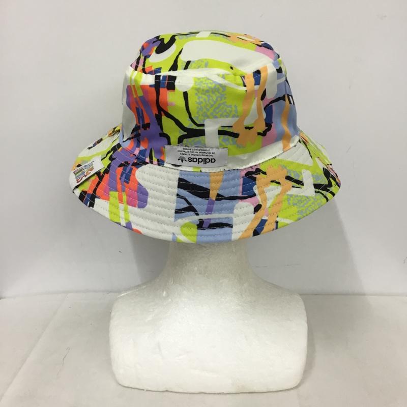 アディダス adidas 帽子 ハット LOVE UNITES リバーシブル バケットハット 総柄 X ロゴ、文字 マルチカラー / マルチカラー / multicolor レディース USED 古着 中古 10159698
