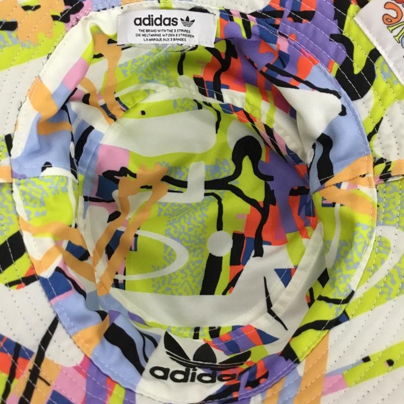 アディダス adidas 帽子 ハット LOVE UNITES リバーシブル バケットハット 総柄 X ロゴ、文字 マルチカラー / マルチカラー / multicolor レディース USED 古着 中古 10159698