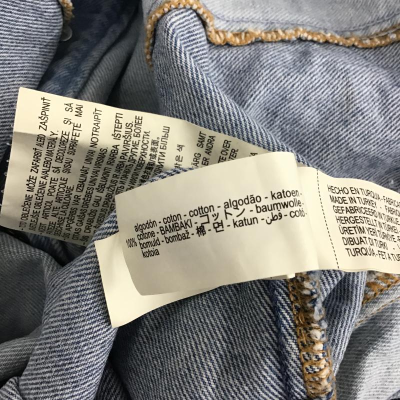 ザラ ZARA ワンピース ミニスカート 5862 085 427 パッチワーク デニム ミニドレス ノースリーブ L 無地 青 / ブルー / blue X 水色 / ライトブルー / レディース USED 古着 中古 10159707