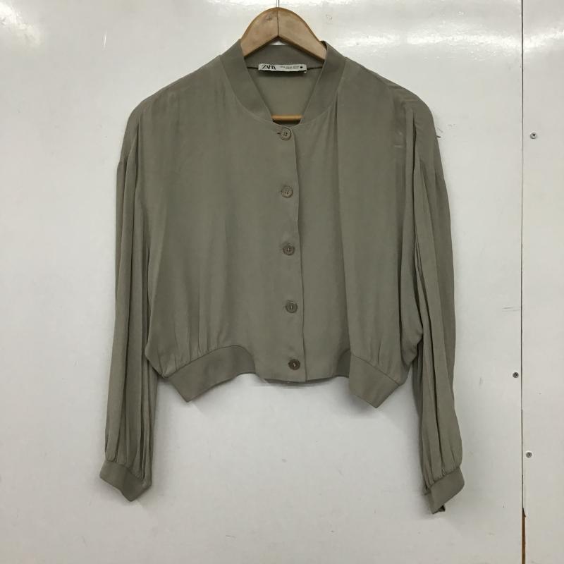 ザラ ZARA ジャケット、上着 ジャンパー、ブルゾン 9479 245 804 シアー M 無地 グレージュ / グレージュ / レディース USED 古着 中古 10159708