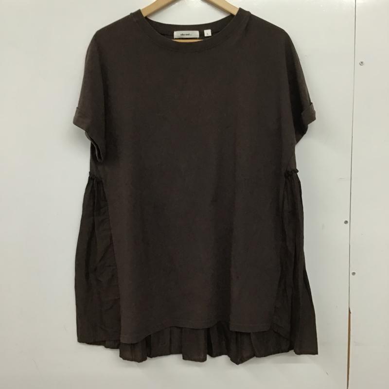 ニコアンド niko and... Tシャツ 半袖 NKN23614CF バック布帛コンビTシャツ L 無地 茶 / ブラウン / brown レディース USED 古着 中古 10159720