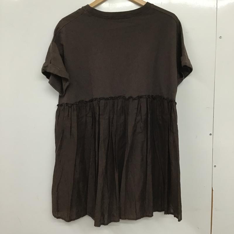 ニコアンド niko and... Tシャツ 半袖 NKN23614CF バック布帛コンビTシャツ L 無地 茶 / ブラウン / brown レディース USED 古着 中古 10159720
