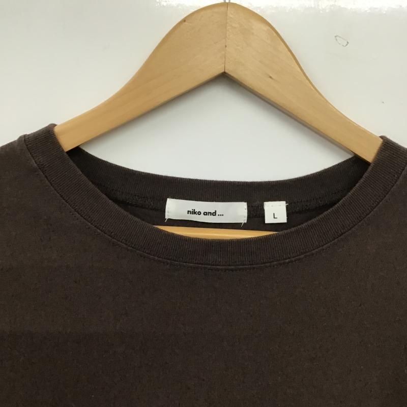 ニコアンド niko and... Tシャツ 半袖 NKN23614CF バック布帛コンビTシャツ L 無地 茶 / ブラウン / brown レディース USED 古着 中古 10159720