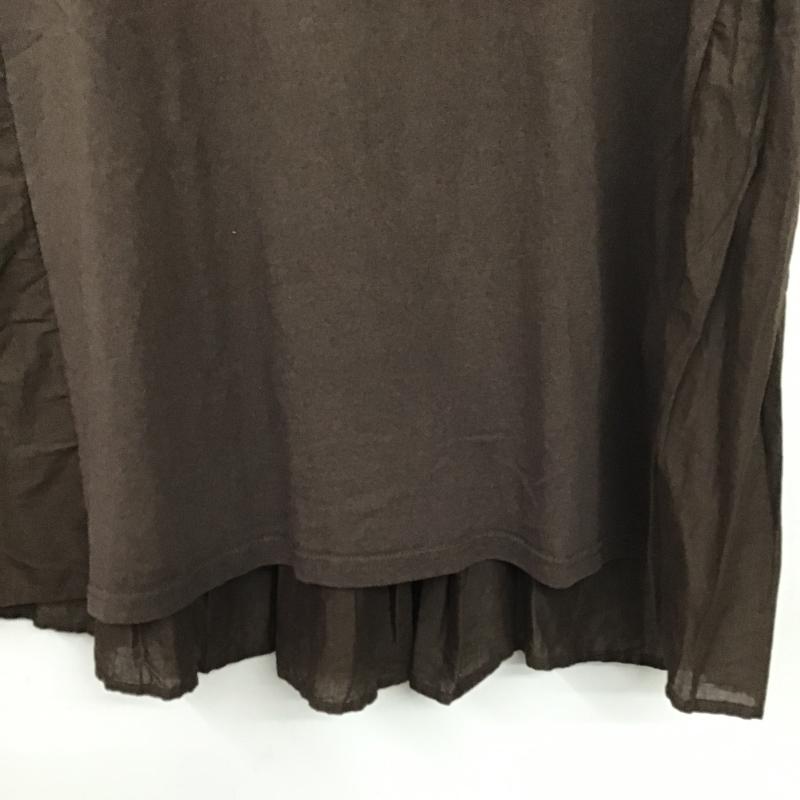 ニコアンド niko and... Tシャツ 半袖 NKN23614CF バック布帛コンビTシャツ L 無地 茶 / ブラウン / brown レディース USED 古着 中古 10159720