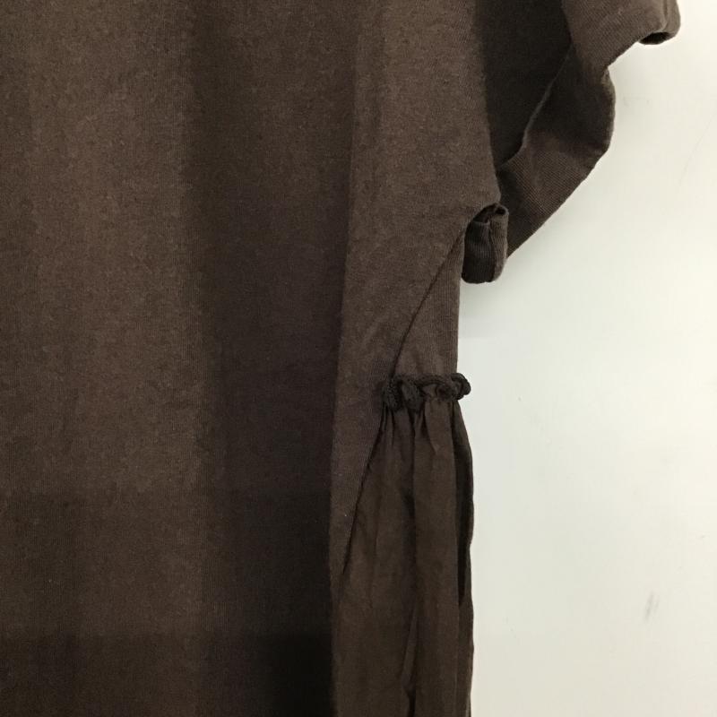 ニコアンド niko and... Tシャツ 半袖 NKN23614CF バック布帛コンビTシャツ L 無地 茶 / ブラウン / brown レディース USED 古着 中古 10159720
