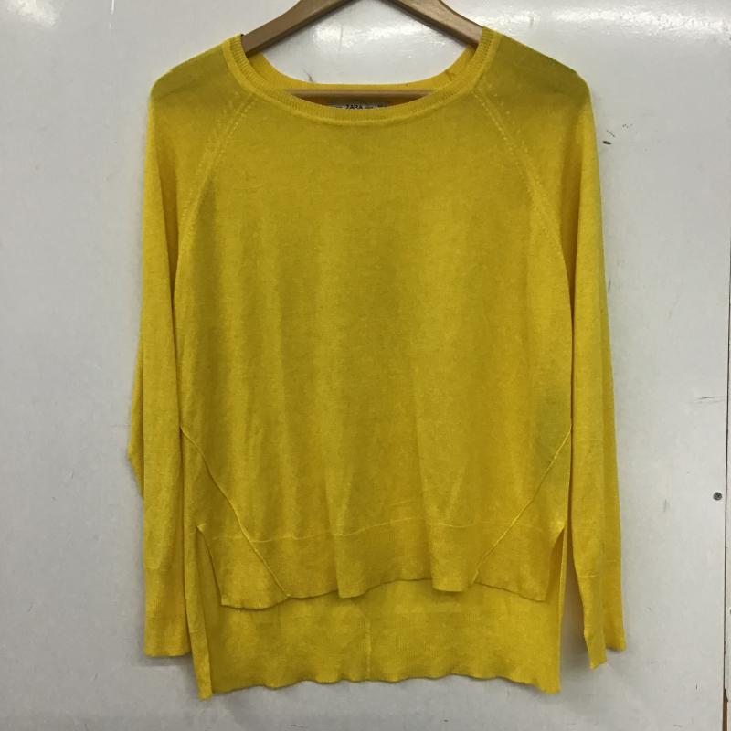 ザラ ZARA ニット、セーター 長袖 1509 004 300 薄手ニット M 無地 黄 / イエロー / yellow レディース USED 古着 中古 10159722