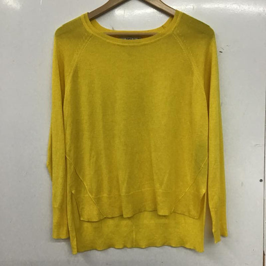 ザラ ZARA ニット、セーター 長袖 1509 004 300 薄手ニット M 無地 黄 / イエロー / yellow レディース USED 古着 中古 10159722