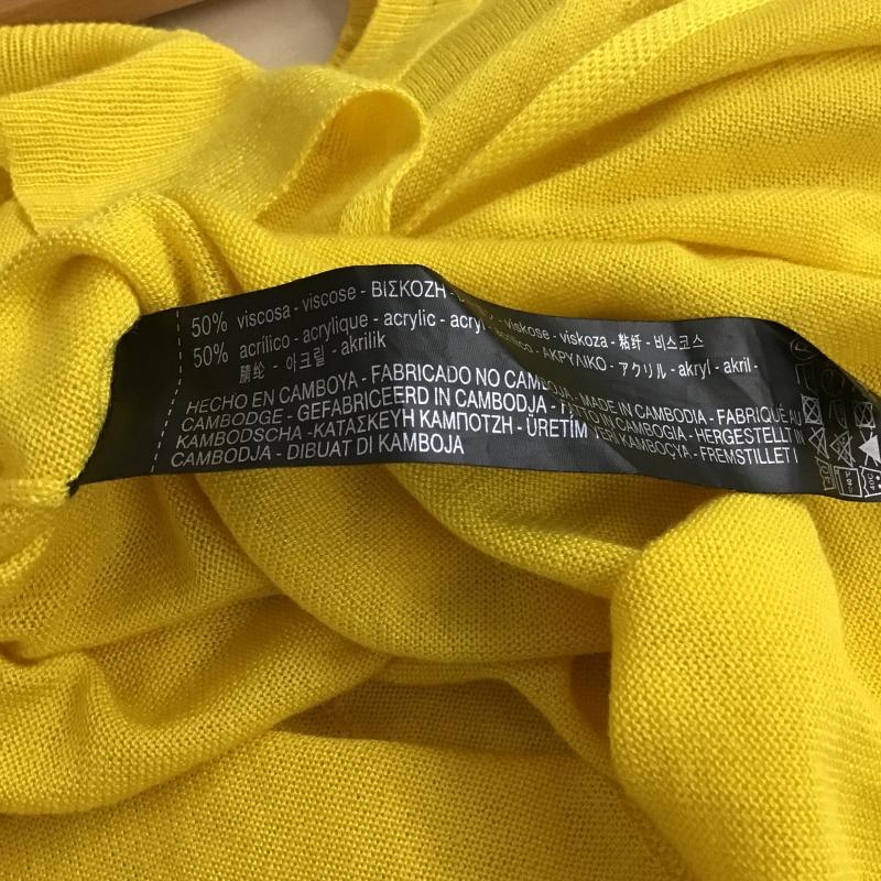 ザラ ZARA ニット、セーター 長袖 1509 004 300 薄手ニット M 無地 黄 / イエロー / yellow レディース USED 古着 中古 10159722