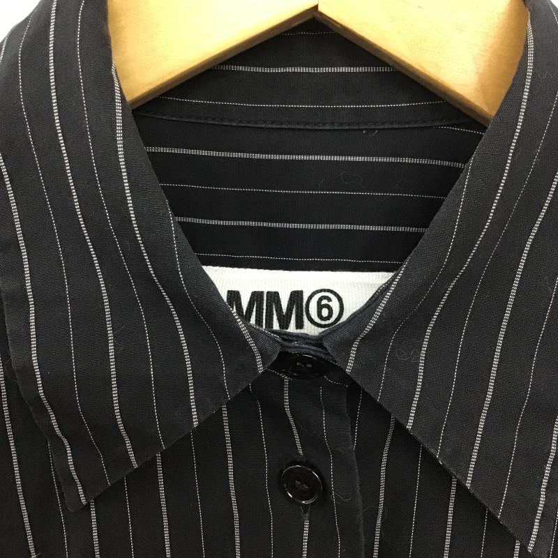 エムエムシックス MM6 ワンピース ひざ丈スカート 36 無地 X ストライプ 黒 / ブラック / black レディース USED 古着 中古 10159724