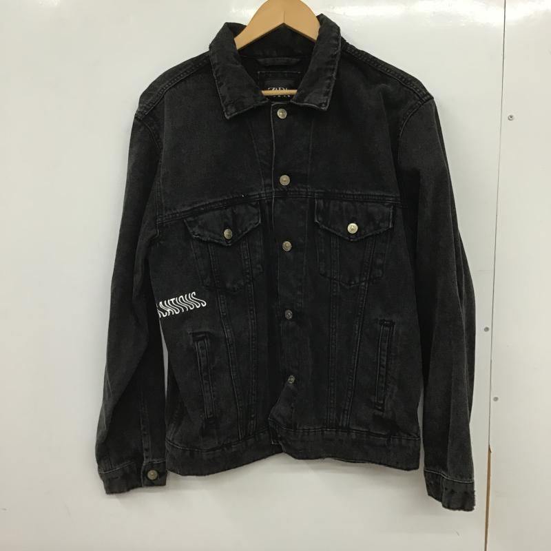 ザラ ZARA ジャケット、上着 ジャンパー、ブルゾン デニムジャケット Gジャン アウター カジュアルジャケット M ダメージ加工 ダークグレー / ダークグレー / メンズ USED 古着 中古 10159727
