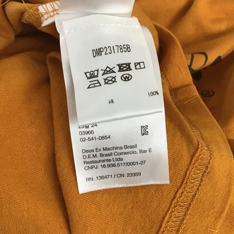 デウスエクスマキナ DEUS EX MACHINA Tシャツ 半袖 半袖カットソー プリントTシャツ クルーネックカットソー L ロゴ、文字 橙 / オレンジ / orange メンズ USED 古着 中古 10159734
