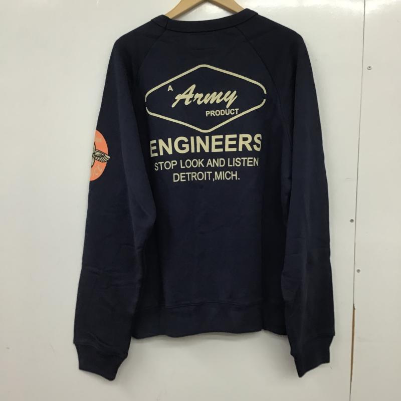 オコンクウォ OKONKWO トレーナー 長袖 XL プリント X ロゴ、文字 紺 / ネイビー / navy メンズ USED 古着 中古 10159736