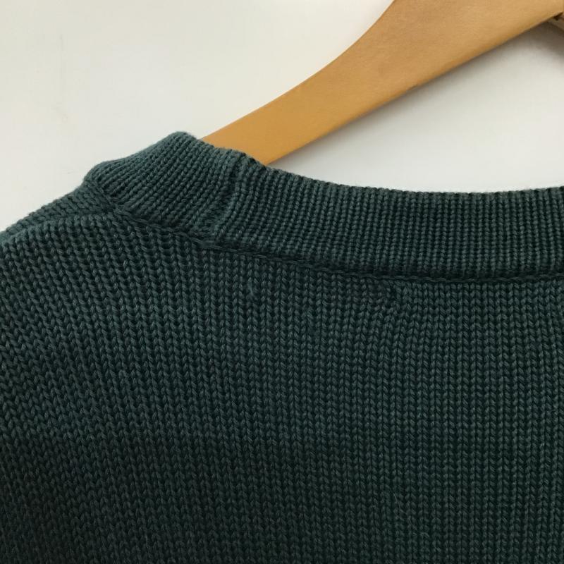 ザラ ZARA カーディガン 長袖 長袖ニットカーディガン 前ボタン ノーカラー M 無地 緑 / グリーン / green メンズ USED 古着 中古 10159740