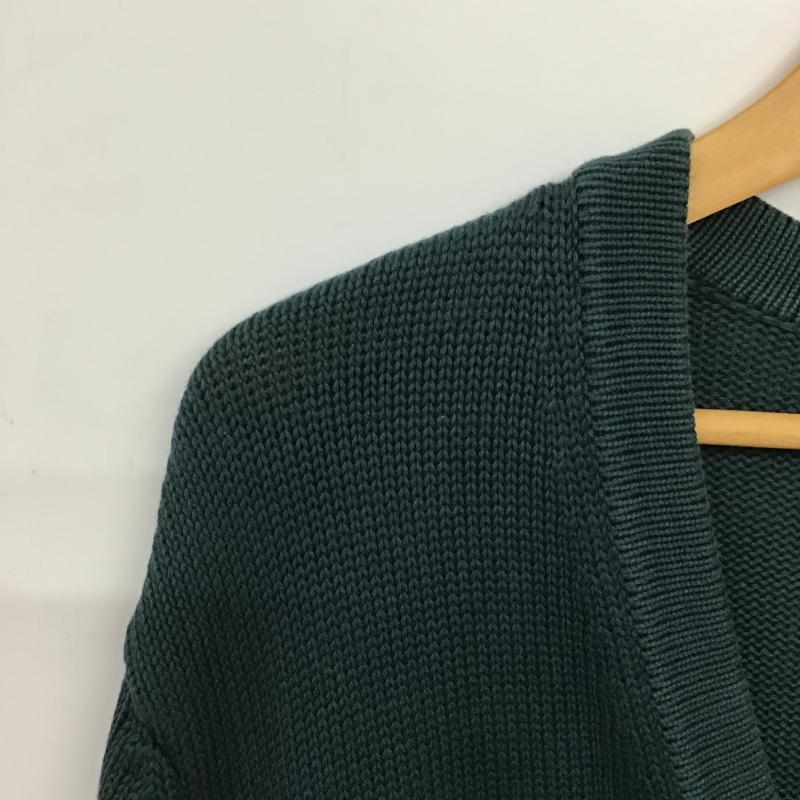 ザラ ZARA カーディガン 長袖 長袖ニットカーディガン 前ボタン ノーカラー M 無地 緑 / グリーン / green メンズ USED 古着 中古 10159740