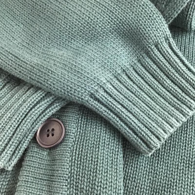 ザラ ZARA カーディガン 長袖 長袖ニットカーディガン 前ボタン ノーカラー M 無地 緑 / グリーン / green メンズ USED 古着 中古 10159740