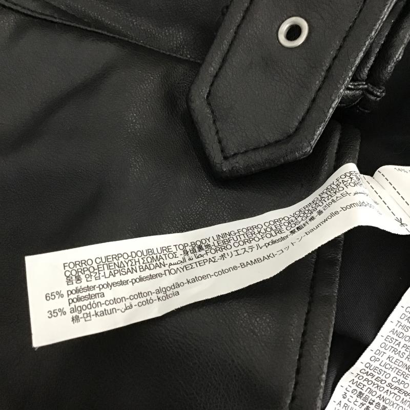 ザラ ZARA ジャケット、上着 ジャンパー、ブルゾン ジップアップジャケット アウター フェイクレザージャケット S 無地 黒 / ブラック / black メンズ USED 古着 中古 10159747