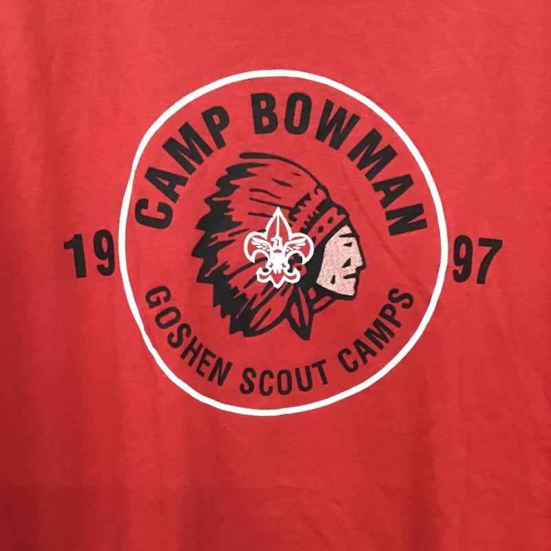 ヘインズ HANES Tシャツ 半袖 半袖カットソー プリントTシャツ クルーネックカットソー L ロゴ、文字 赤 / レッド / red メンズ USED 古着 中古 10159751
