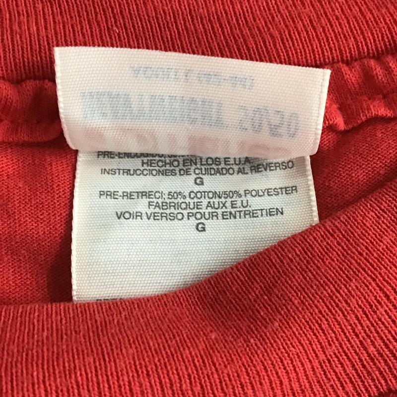 ヘインズ HANES Tシャツ 半袖 半袖カットソー プリントTシャツ クルーネックカットソー L ロゴ、文字 赤 / レッド / red メンズ USED 古着 中古 10159751