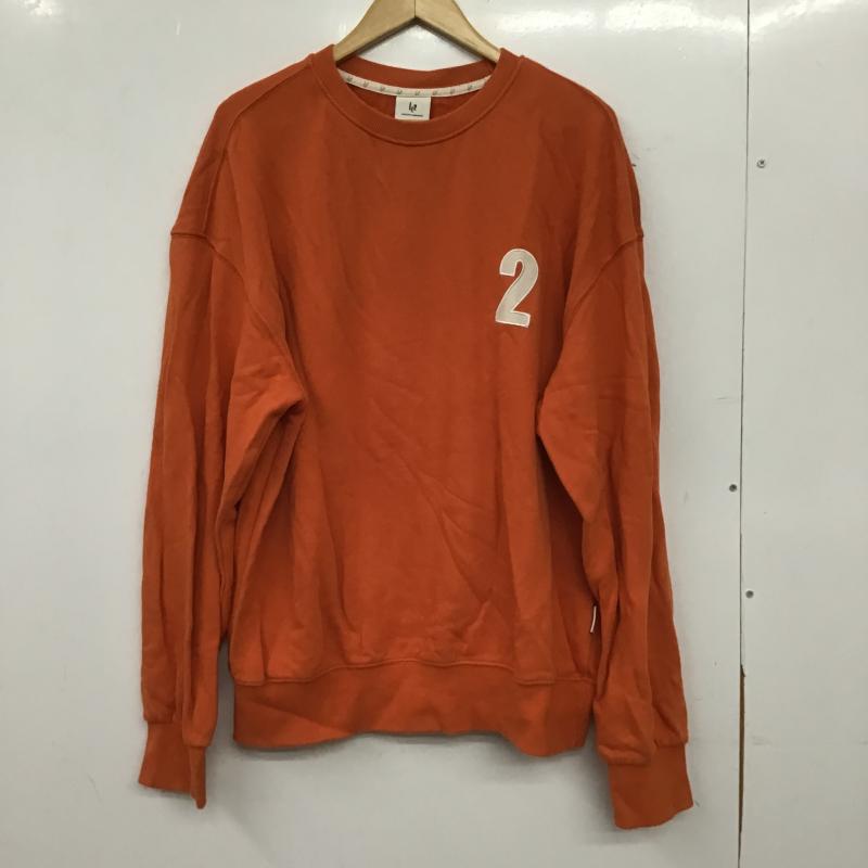 レトゥー LE2 トレーナー 長袖 長袖トレーナー スウェット クルーネック プルオーバー M ロゴ、文字 橙 / オレンジ / orange メンズ USED 古着 中古 10159752