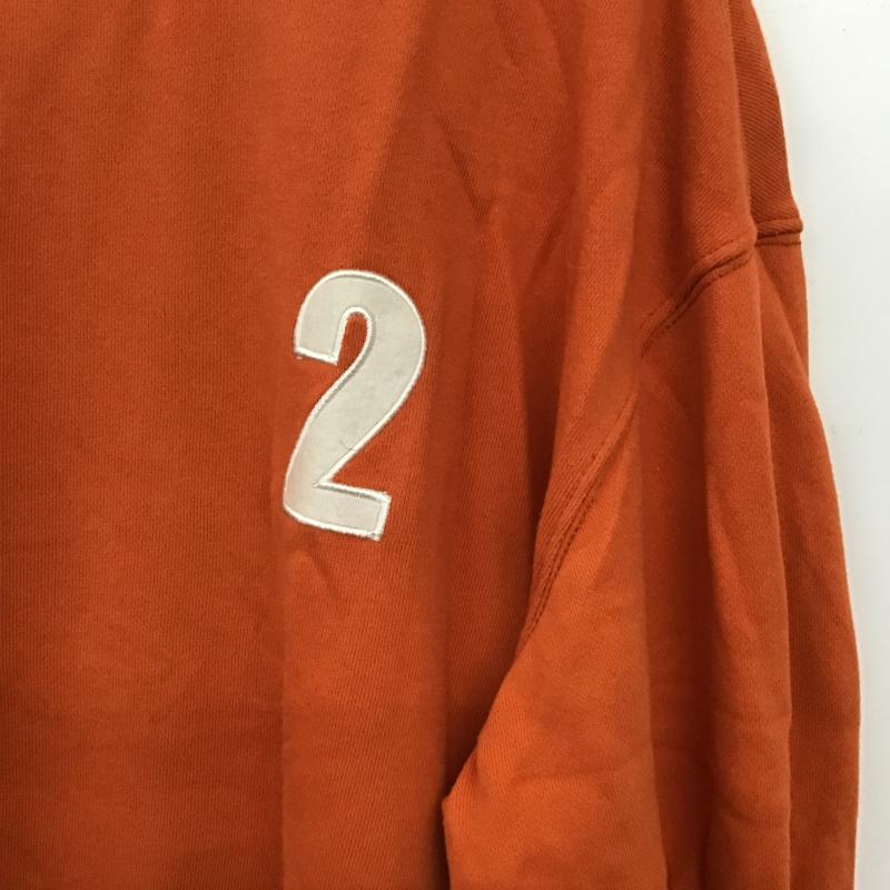 レトゥー LE2 トレーナー 長袖 長袖トレーナー スウェット クルーネック プルオーバー M ロゴ、文字 橙 / オレンジ / orange メンズ USED 古着 中古 10159752