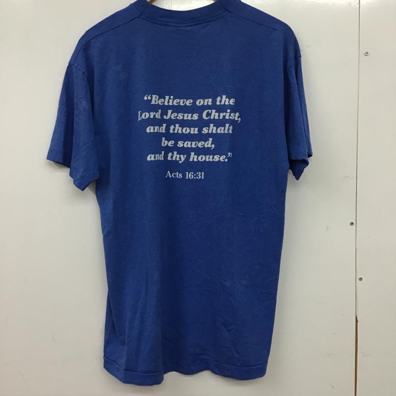 フルーツオブザルーム FRUIT OF THE LOOM Tシャツ 半袖 半袖カットソー プリントTシャツ クルーネックカットソー L ロゴ、文字 青 / ブルー / blue メンズ USED 古着 中古 10159753