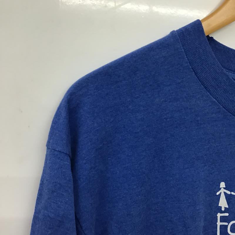 フルーツオブザルーム FRUIT OF THE LOOM Tシャツ 半袖 半袖カットソー プリントTシャツ クルーネックカットソー L ロゴ、文字 青 / ブルー / blue メンズ USED 古着 中古 10159753