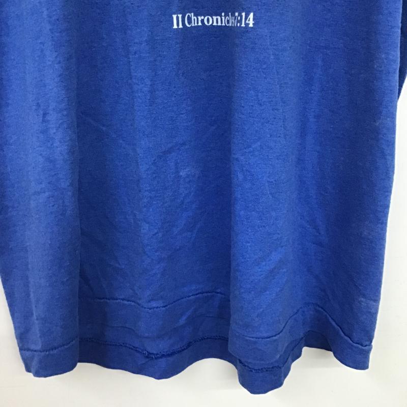 フルーツオブザルーム FRUIT OF THE LOOM Tシャツ 半袖 半袖カットソー プリントTシャツ クルーネックカットソー L ロゴ、文字 青 / ブルー / blue メンズ USED 古着 中古 10159753