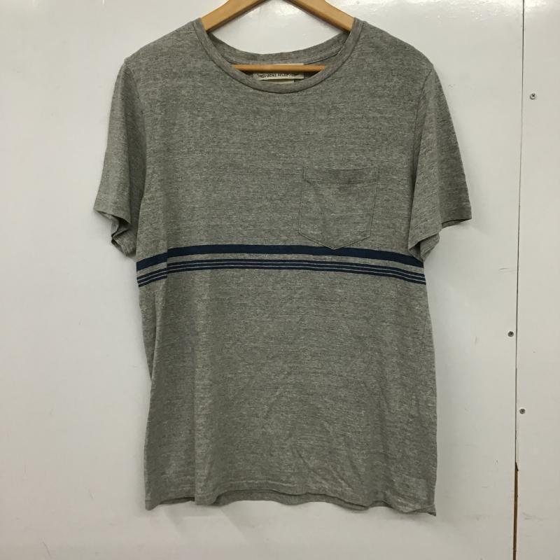 レミ レリーフ REMI RELIEF Tシャツ 半袖 半袖カットソー プリントTシャツ クルーネックカットソー L ボーダー柄 灰 / グレー / gray メンズ USED 古着 中古 10159754