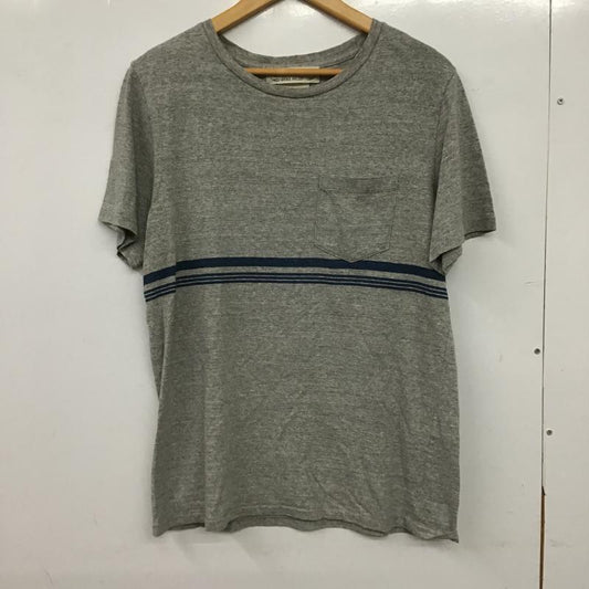 レミ レリーフ REMI RELIEF Tシャツ 半袖 半袖カットソー プリントTシャツ クルーネックカットソー L ボーダー柄 灰 / グレー / gray メンズ USED 古着 中古 10159754