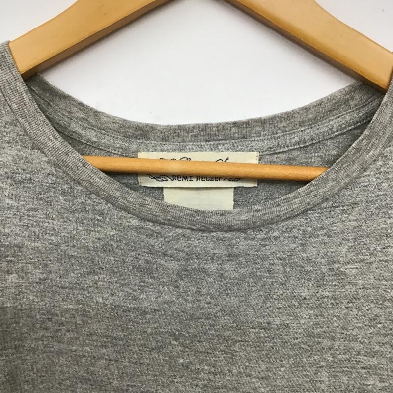 レミ レリーフ REMI RELIEF Tシャツ 半袖 半袖カットソー プリントTシャツ クルーネックカットソー L ボーダー柄 灰 / グレー / gray メンズ USED 古着 中古 10159754