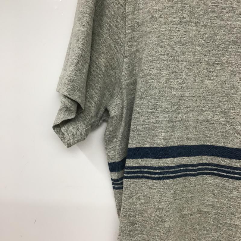 レミ レリーフ REMI RELIEF Tシャツ 半袖 半袖カットソー プリントTシャツ クルーネックカットソー L ボーダー柄 灰 / グレー / gray メンズ USED 古着 中古 10159754