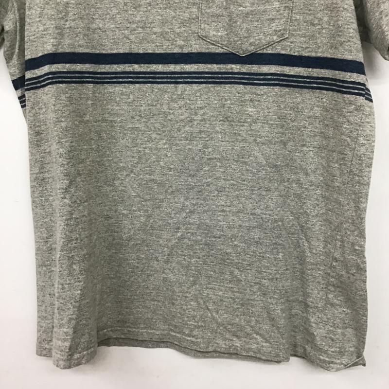 レミ レリーフ REMI RELIEF Tシャツ 半袖 半袖カットソー プリントTシャツ クルーネックカットソー L ボーダー柄 灰 / グレー / gray メンズ USED 古着 中古 10159754