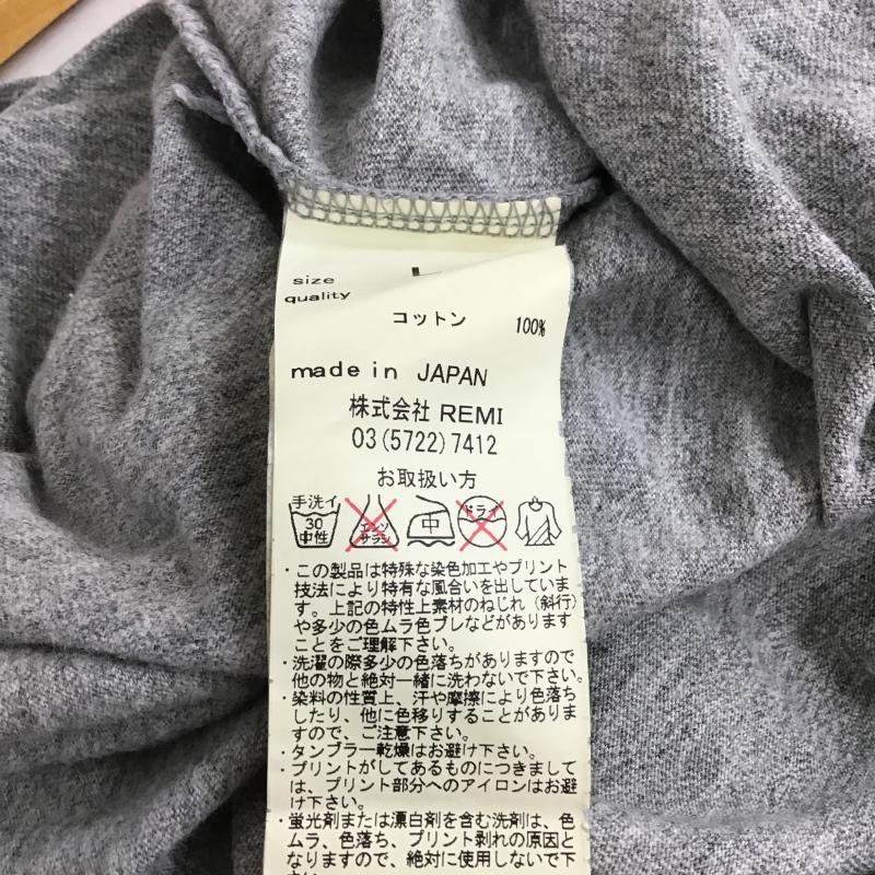 レミ レリーフ REMI RELIEF Tシャツ 半袖 半袖カットソー プリントTシャツ クルーネックカットソー L ボーダー柄 灰 / グレー / gray メンズ USED 古着 中古 10159754