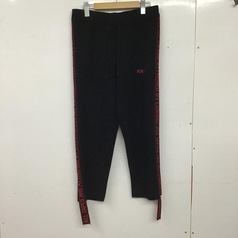 ダブレット doublet パンツ ワークパンツ、ペインターパンツ 17aw16kn16 JAQUARDTAPEATACHEDRIBKNITPANTS S ロゴ、文字 黒 / ブラック / black メンズ USED 古着 中古 10159759