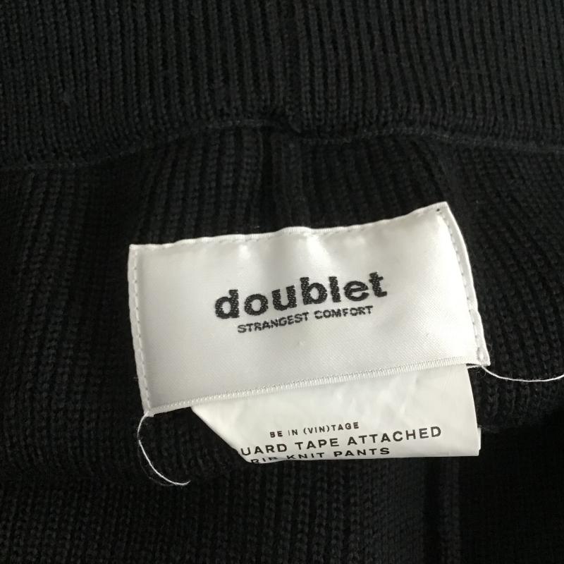 ダブレット doublet パンツ ワークパンツ、ペインターパンツ 17aw16kn16 JAQUARDTAPEATACHEDRIBKNITPANTS S ロゴ、文字 黒 / ブラック / black メンズ USED 古着 中古 10159759