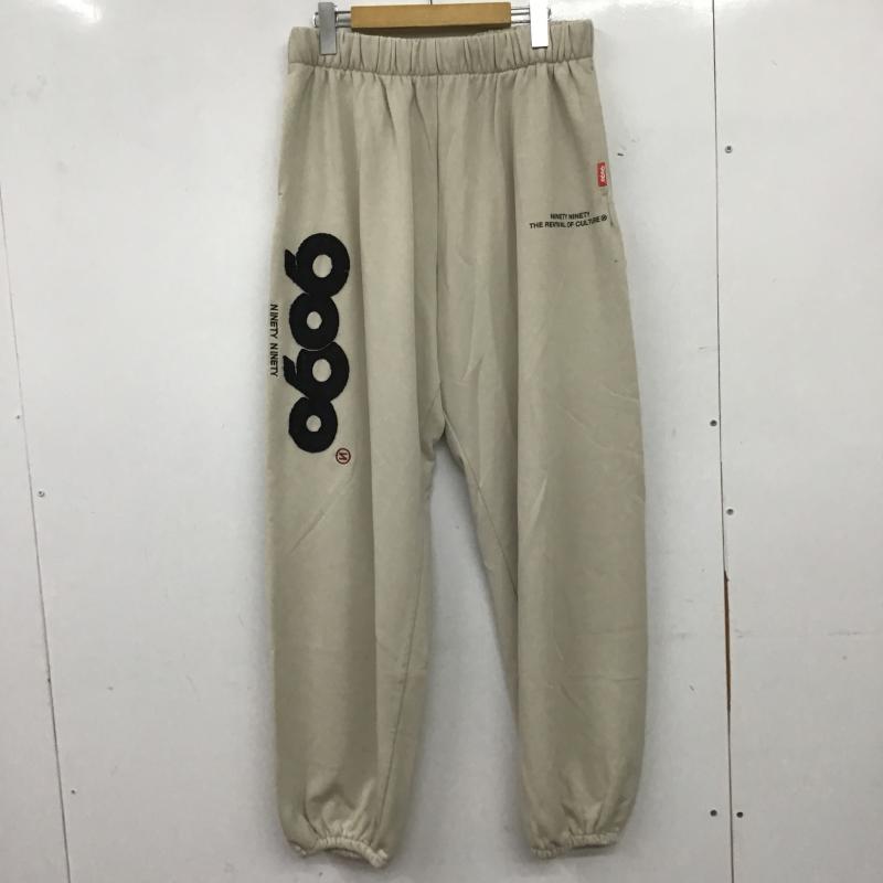 ナインティナインティ 9090 パンツ ワークパンツ、ペインターパンツ スウェットパンツ ワイドパンツ カジュアルパンツ L ロゴ、文字 アイボリー / アイボリー / メンズ USED 古着 中古 10159760