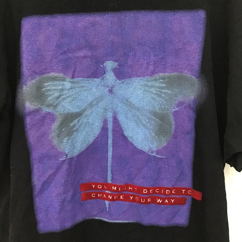 ザラ ZARA Tシャツ 半袖 半袖カットソー プリントTシャツ クルーネックカットソー S プリント 黒 / ブラック / black メンズ USED 古着 中古 10159775
