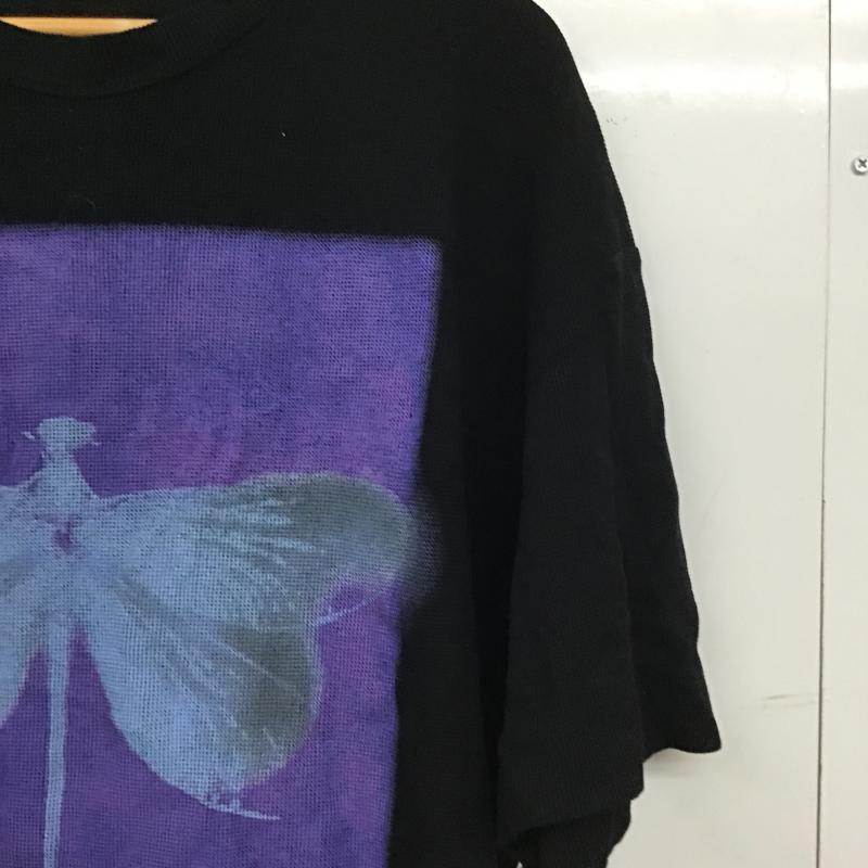 ザラ ZARA Tシャツ 半袖 半袖カットソー プリントTシャツ クルーネックカットソー S プリント 黒 / ブラック / black メンズ USED 古着 中古 10159775