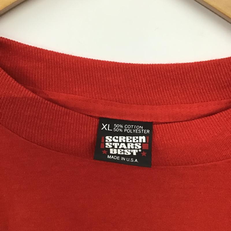 スクリーンスターズ SCREEN STARS Tシャツ 半袖 半袖カットソー プリントTシャツ クルーネックカットソー XL ロゴ、文字 赤 / レッド / red メンズ USED 古着 中古 10159778