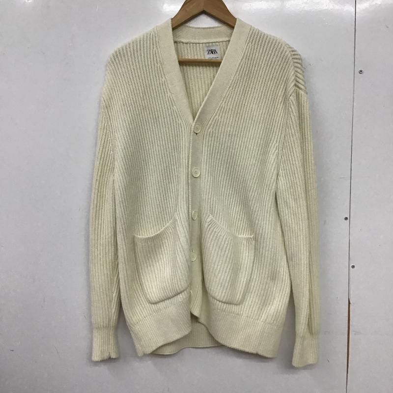 ザラ ZARA カーディガン 長袖 長袖カーディガンニット フロントボタン S 無地 アイボリー / アイボリー / メンズ USED 古着 中古 10159779