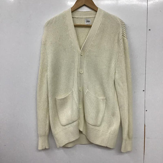 ザラ ZARA カーディガン 長袖 長袖カーディガンニット フロントボタン S 無地 アイボリー / アイボリー / メンズ USED 古着 中古 10159779