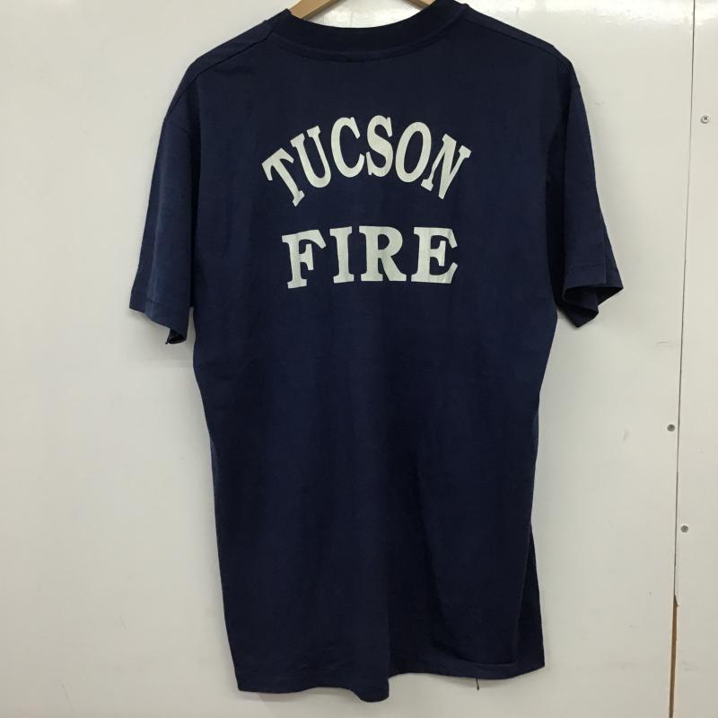ヘインズ HANES Tシャツ 半袖 半袖カットソー プリントTシャツ クルーネックカットソー L ロゴ、文字 紺 / ネイビー / navy メンズ USED 古着 中古 10159781