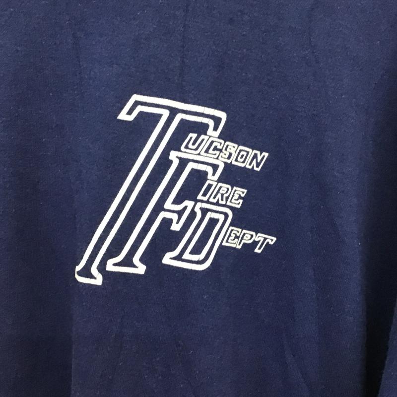 ヘインズ HANES Tシャツ 半袖 半袖カットソー プリントTシャツ クルーネックカットソー L ロゴ、文字 紺 / ネイビー / navy メンズ USED 古着 中古 10159781