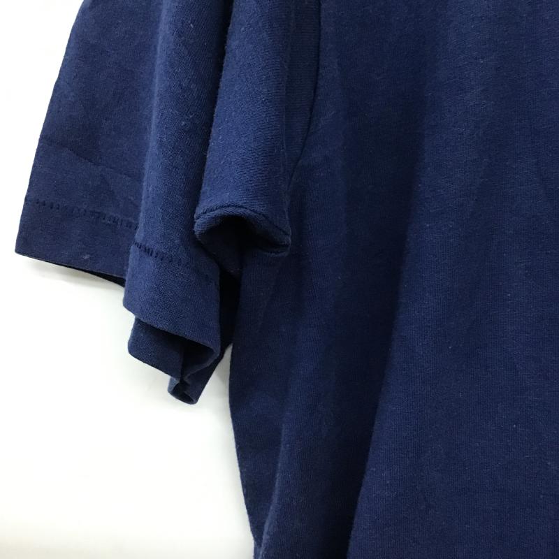 ヘインズ HANES Tシャツ 半袖 半袖カットソー プリントTシャツ クルーネックカットソー L ロゴ、文字 紺 / ネイビー / navy メンズ USED 古着 中古 10159781